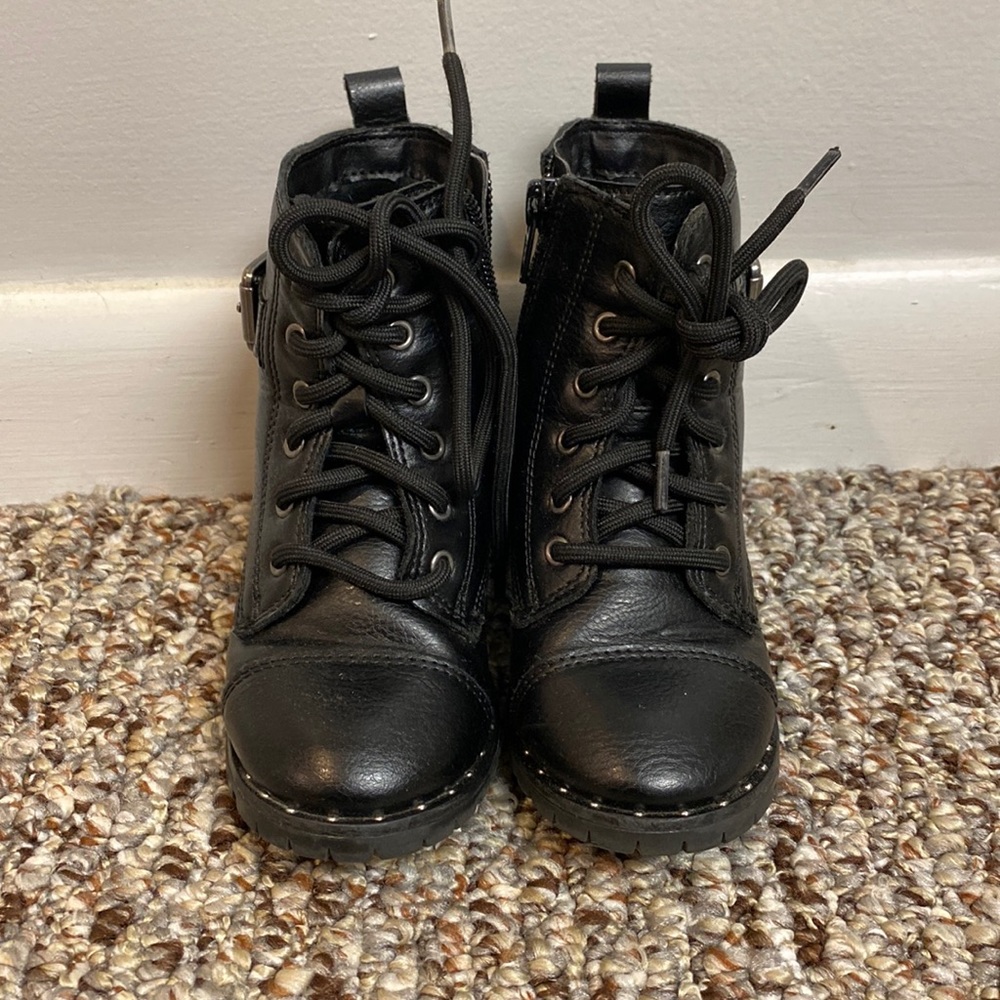Toddler girls combat boots